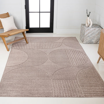 Nordby Geometric Arch Scandi Striped Area Rug